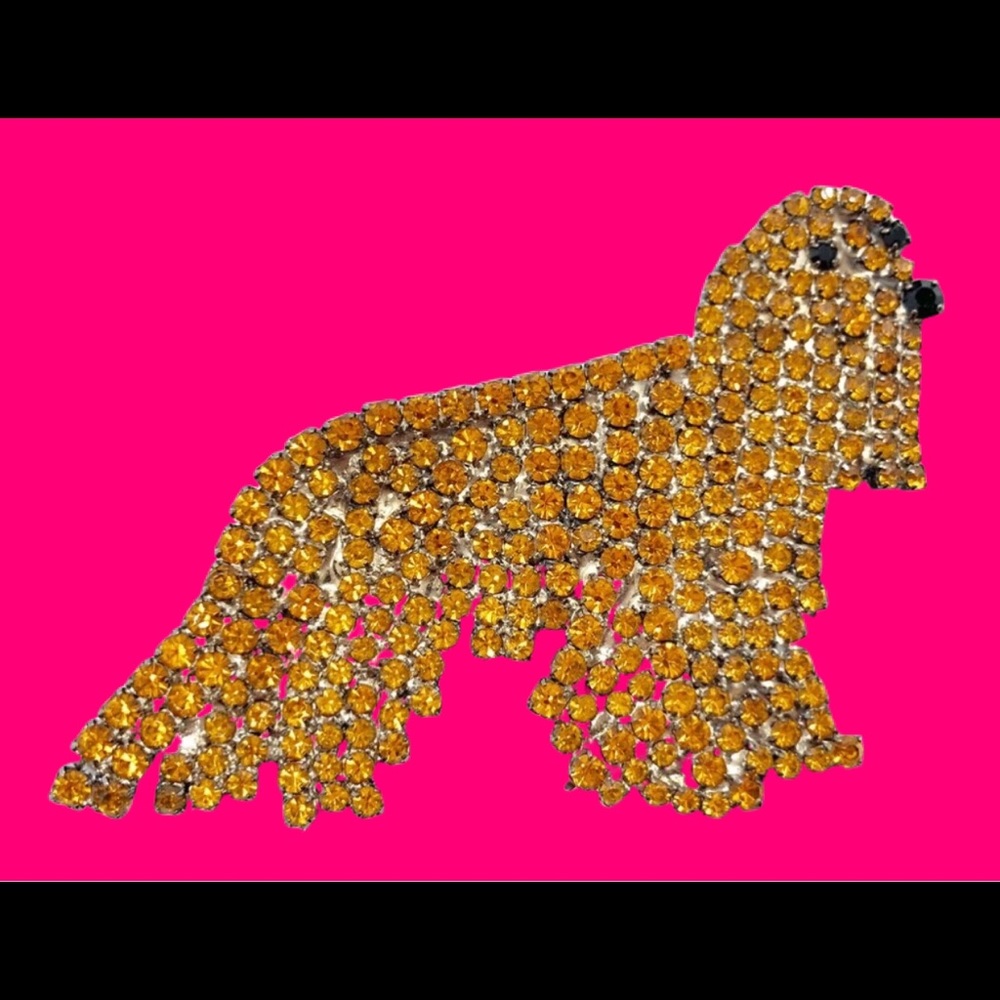 Swarovski Crystal Cocker Spaniel Dog Brooch / Pin